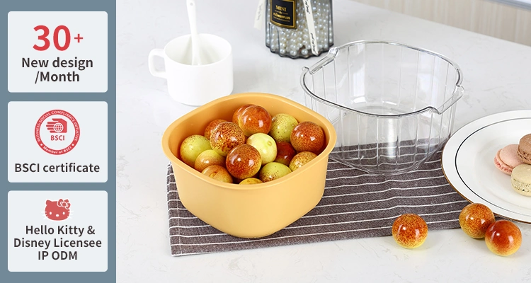 Food Fruit Drain Basket for Home Kitchen Camping Multi-Function Wash Fruit Bowl Storage Basket