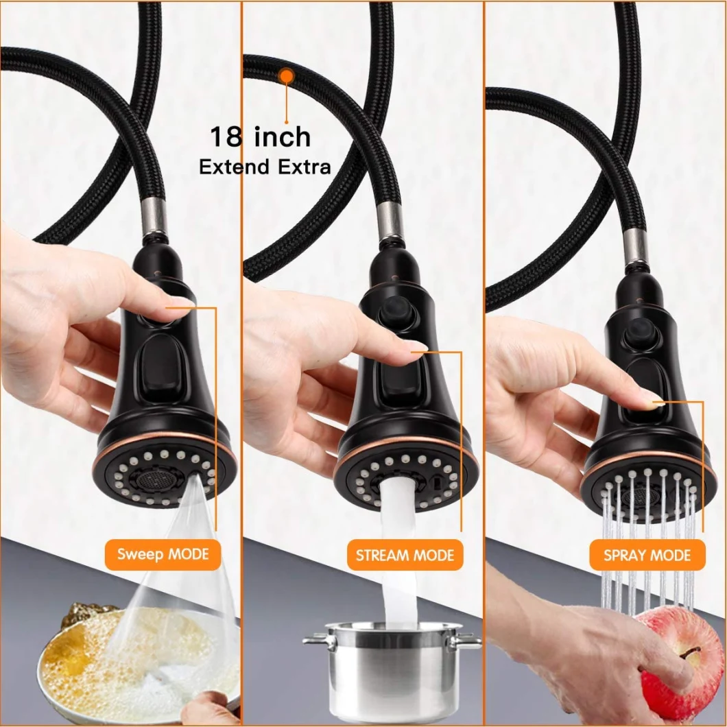 American Intelligent Touchless Mechanical Motion Sensor Kitchen Sink Faucet Mixer Kitchen Water Tap with Pull out Pull Down Sprayer Shower